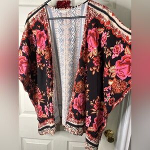 Southern Stitch Floral Kimono Cardigan in one size best for Small to Large